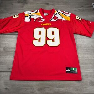 VTG Y2K Kansas City Chiefs Jersey Retro Puma #99 Red Oversized